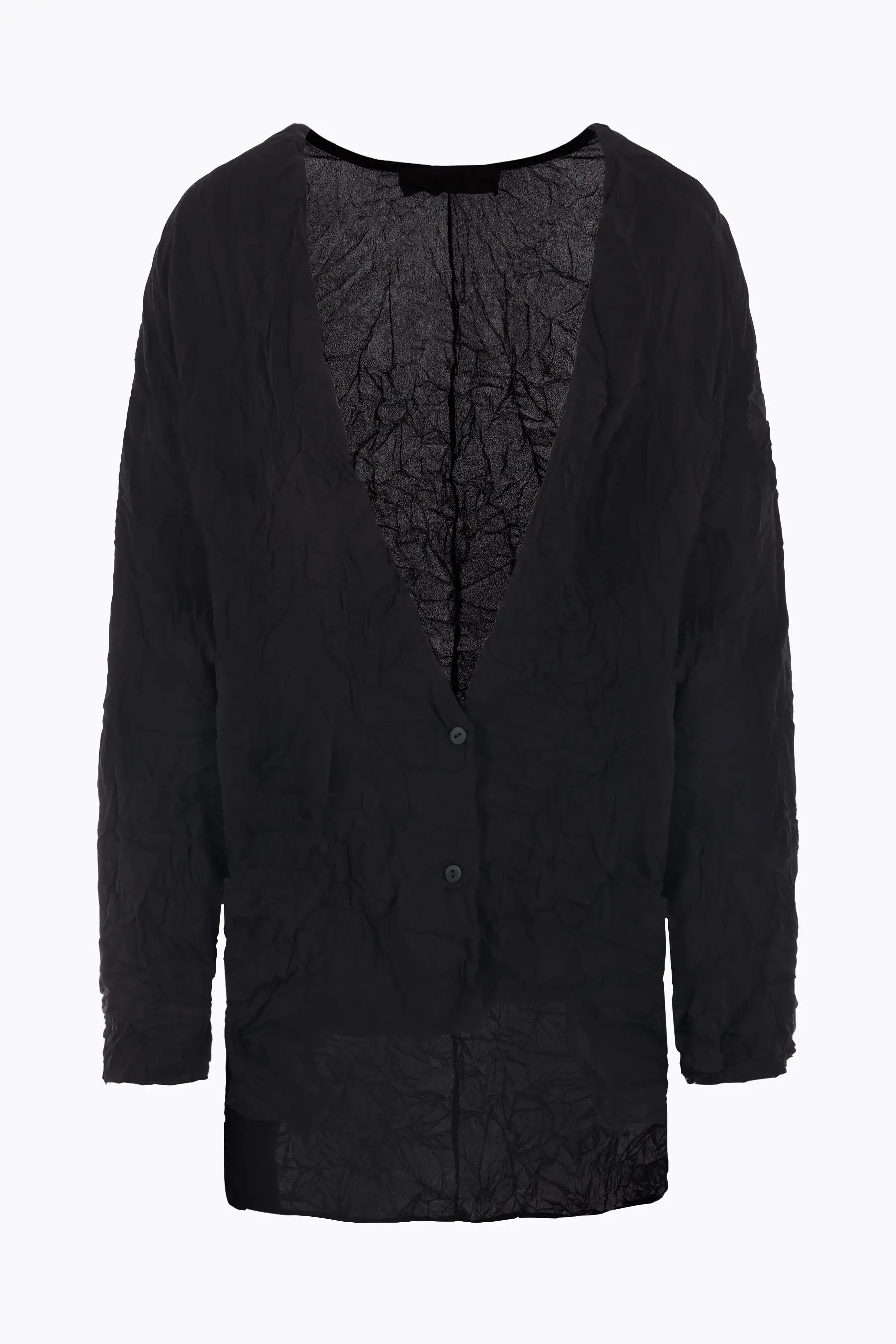 wrinkled georgette oversize kimono-shirt